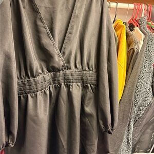 SHEIN Black Curve 4XL V-Neck Dress